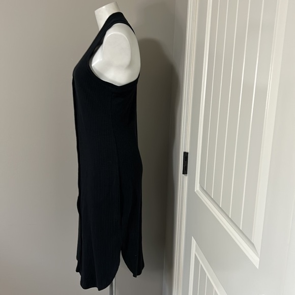 Daily Practice by Anthropologie Ribbed Midi Dress Black Pullover Sz XS NEW - Picture 9 of 14